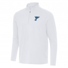 St. Louis Blues Antigua White Intent Quarter-Zip Top