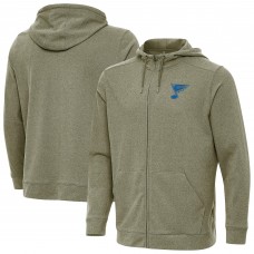 St. Louis Blues Antigua Olive Effortless Full-Zip Hoodie