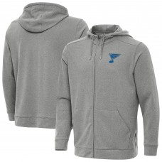 St. Louis Blues Antigua Heather Black Effortless Full-Zip Hoodie