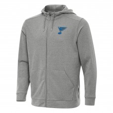 St. Louis Blues Antigua Heather Black Effortless Full-Zip Hoodie