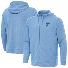 St. Louis Blues Antigua Heather Blue Effortless Full-Zip Hoodie