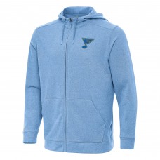 St. Louis Blues Antigua Heather Blue Effortless Full-Zip Hoodie