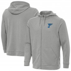 St. Louis Blues Antigua Heather Gray Effortless Full-Zip Hoodie