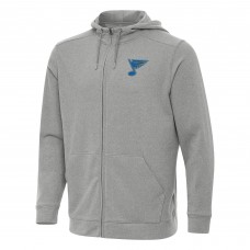 St. Louis Blues Antigua Heather Gray Effortless Full-Zip Hoodie