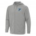 St. Louis Blues Antigua Heather Gray Effortless Full-Zip Hoodie