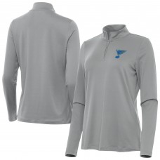 Женская St. Louis Blues Antigua Gray Reprocess Quarter-Zip Pullover