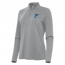 Женская St. Louis Blues Antigua Gray Reprocess Quarter-Zip Pullover