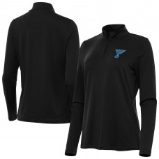 Женская St. Louis Blues Antigua Black Reprocess Quarter-Zip Pullover