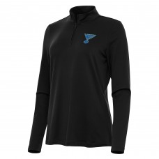 Женская St. Louis Blues Antigua Black Reprocess Quarter-Zip Pullover