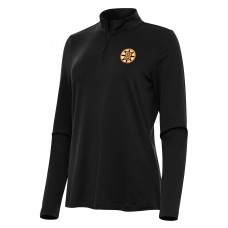 Женская Boston Bruins Antigua Black Reprocess Quarter-Zip Pullover