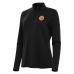 Женская Boston Bruins Antigua Black Reprocess Quarter-Zip Pullover