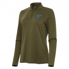 Женская St. Louis Blues Antigua Olive Reprocess Quarter-Zip Pullover