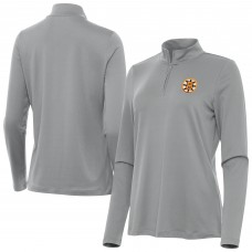 WoBoston Bruins Antigua Gray Reprocess Quarter-Zip Pullover