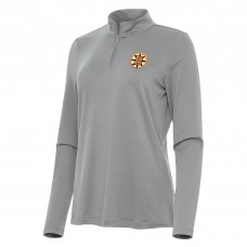 WoBoston Bruins Antigua Gray Reprocess Quarter-Zip Pullover