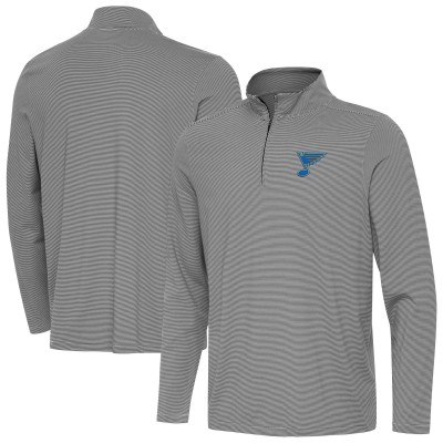 St. Louis Blues Antigua Black Twine Quarter-Zip Pullover