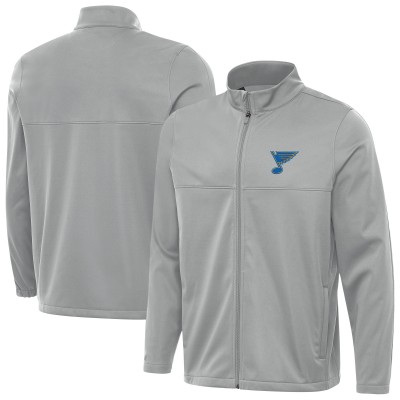 St. Louis Blues Antigua Gray Links 2 Full-Zip Golf Jacket