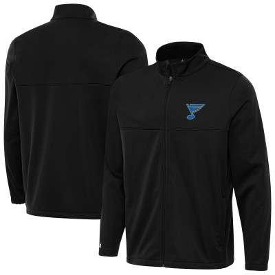 St. Louis Blues Antigua Black Links 2 Full-Zip Golf Jacket
