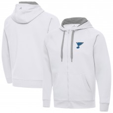 St. Louis Blues Antigua White Victory Full-Zip Hoodie
