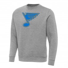 St. Louis Blues Antigua Heather Gray Victory Tall Pullover Sweatshirt