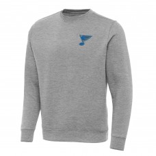St. Louis Blues Antigua Heather Gray Victory Pullover Sweatshirt