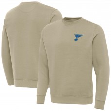 St. Louis Blues Antigua Khaki Victory Pullover Sweatshirt