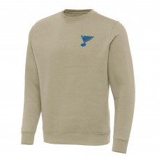 St. Louis Blues Antigua Khaki Victory Pullover Sweatshirt