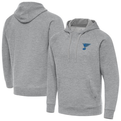 St. Louis Blues Antigua Heather Gray Victory Pullover Hoodie