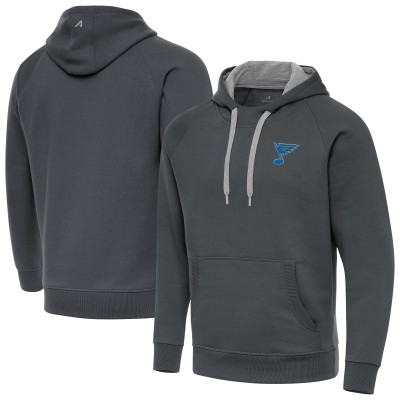 St. Louis Blues Antigua Charcoal Victory Pullover Hoodie