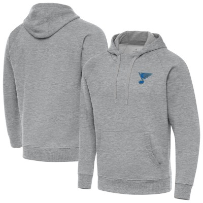 St. Louis Blues Antigua Heather Gray Victory Tall Pullover Hoodie