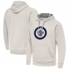 Winnipeg Jets Antigua Cream Big Logo Victory Pullover Hoodie