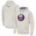 New York Islanders Antigua Cream Big Logo Victory Pullover Hoodie