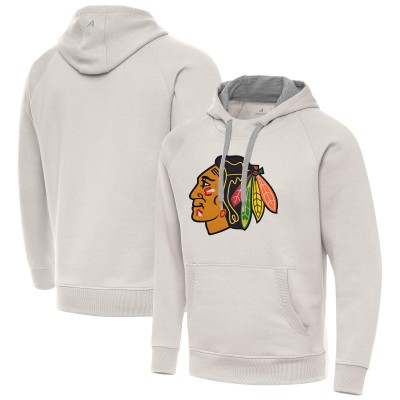 Толстовка Chicago Blackhawks Antigua Cream Big Logo Victory