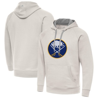 Buffalo Sabres Antigua Cream Big Logo Victory Pullover Hoodie