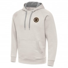 Boston Bruins Antigua Cream Victory Pullover Hoodie