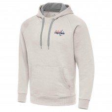Washington Capitals Antigua Cream Victory Pullover Hoodie