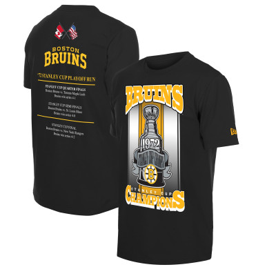 Футболка Boston Bruins New Era Black Stanley Cup Trophy Graphic
