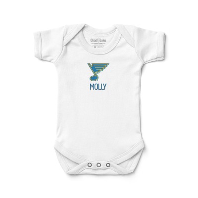 Newborn & Малышам St. Louis Blues Chad & Jake White Personalized Bodysuit