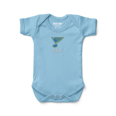 Newborn & Малышам St. Louis Blues Chad & Jake Light Blue Personalized Bodysuit