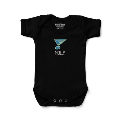 Newborn & Малышам St. Louis Blues Chad & Jake Black Personalized Bodysuit