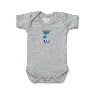 Newborn & Малышам St. Louis Blues Chad & Jake Heather Gray Personalized Bodysuit