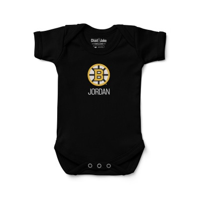 Newborn & Малышам Boston Bruins Chad & Jake Black Personalized Bodysuit