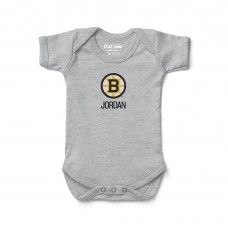 Newborn & Малышам Boston Bruins Chad & Jake Heather Gray Personalized Bodysuit