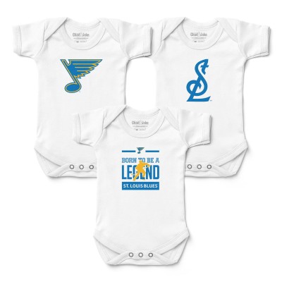 Newborn & Малышам St. Louis Blues Chad & Jake White Three-Piece Bodysuit Set