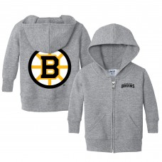 Newborn & Малышам Boston Bruins Chad & Jake Heather Gray Full-Zip Sweatshirt