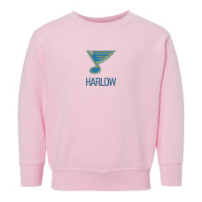 Toddler St. Louis Blues Chad & Jake Pink Personalized Pullover Sweatshirt