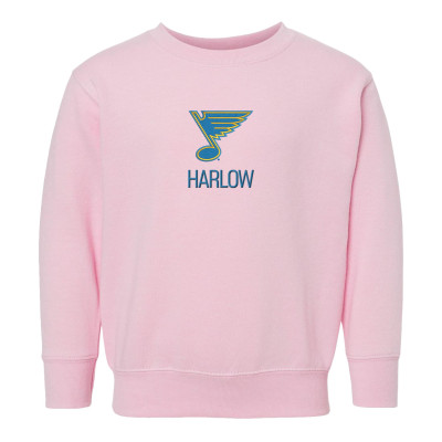 Toddler St. Louis Blues Chad & Jake Pink Personalized Pullover Sweatshirt