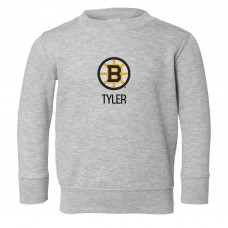 Toddler Boston Bruins Chad & Jake Heather Gray Personalized Pullover Sweatshirt