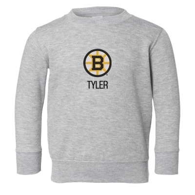Toddler Boston Bruins Chad & Jake Heather Gray Personalized Pullover Sweatshirt