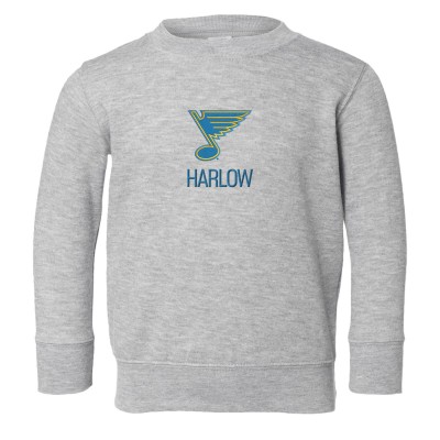 Toddler St. Louis Blues Chad & Jake Heather Gray Personalized Pullover Sweatshirt
