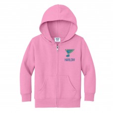 Toddler St. Louis Blues Chad & Jake Pink Personalized Full-Zip Sweatshirt